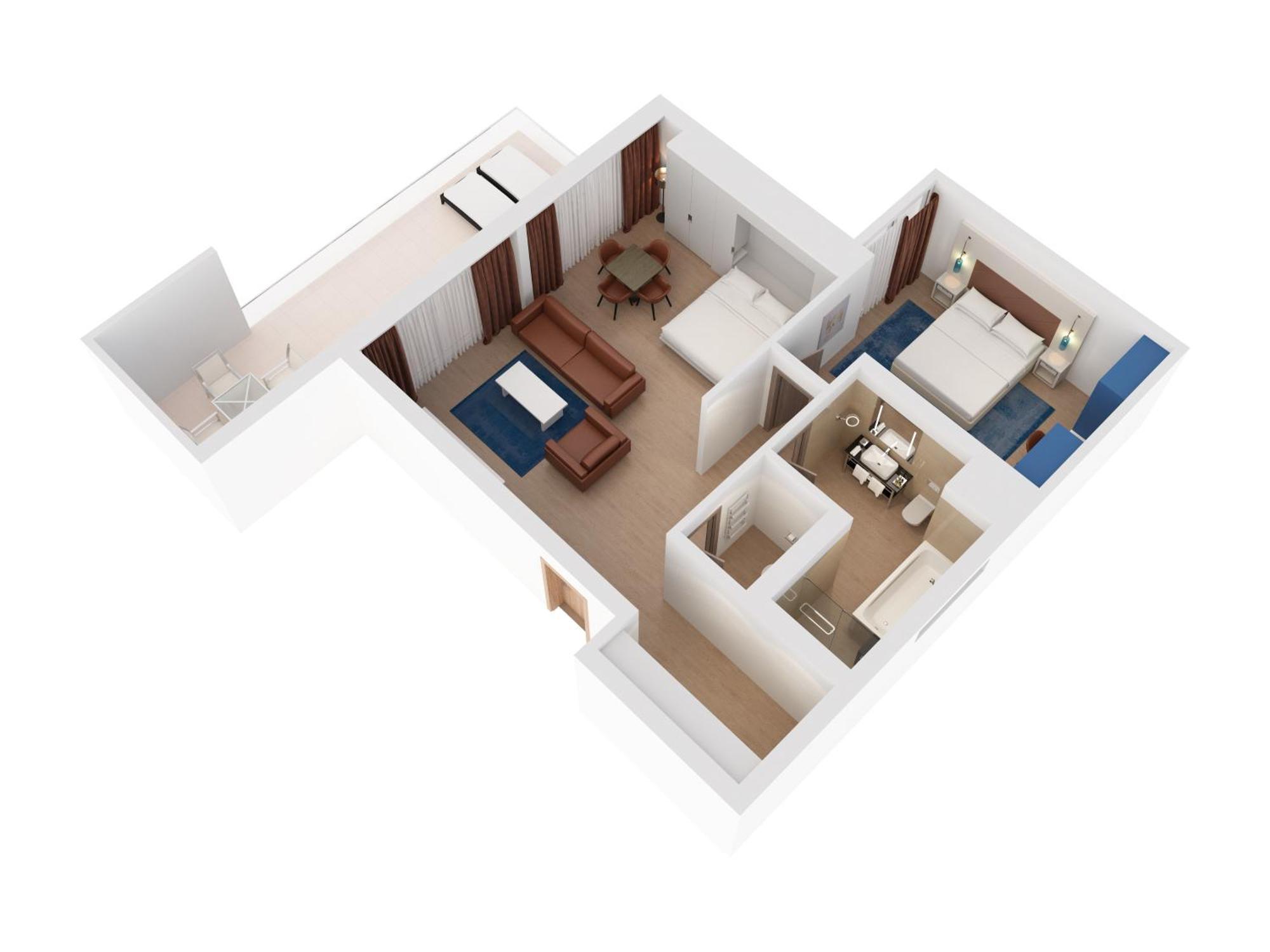 Hilton Rijeka Costabella Beach Resort And Spa Room photo 3D floor plan